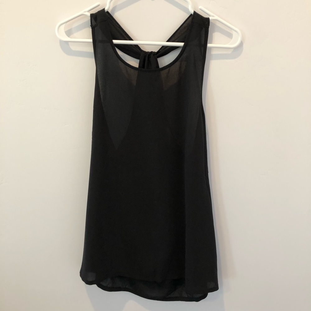 BB Dakota Black Racer Back Sheer Tank Top sz Large
